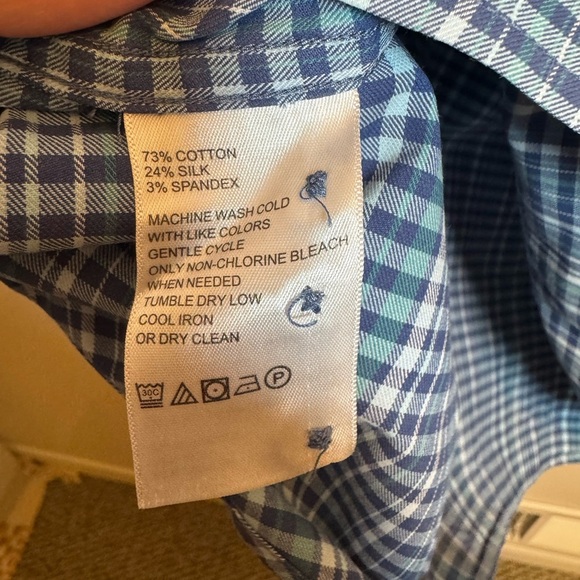 Tommy Bahama Men’s XL Lazlo Lux Blue and White Stripes Woven Silk Blend Shirt - Picture 10 of 10